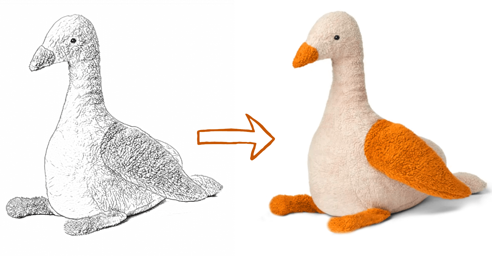 drawing to stuffed animal