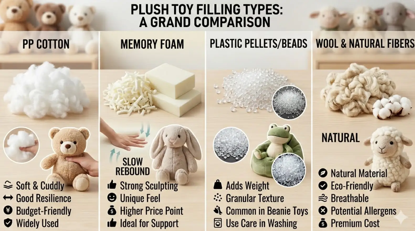 Plush Toy Filling types compared